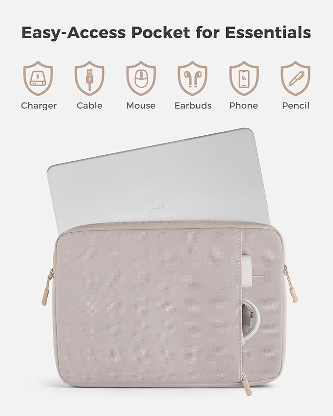 ProCase Laptop Sleeve for MacBook Neo 13 inch 2026 (Model A3404, A18 Pro), Protective Case with Soft Lining, Slim Travel Sleeve with Pocket for Accessories, Tailored for MacBook Neo 13” -Silver