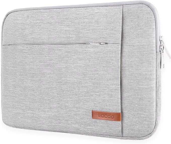 Lacdo Laptop Sleeve Case for 13 inch Microsoft New Surface Pro 11th Copilot+PC, Surface Pro 10/9/8/X/7/6/5, 12.4 inch Microsoft Surface Laptop Go 3/2/1 Shockproof Water-Resistant Computer Bag, Gray