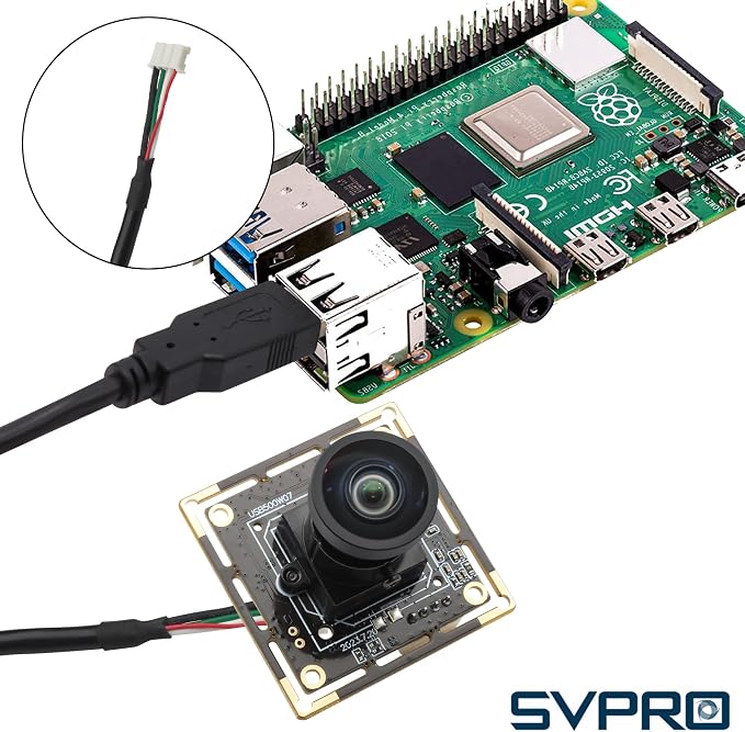 SVPRO 5MP 30FPS USB Camera Module with M12 Lens 120 Degree Wide Angle Webcam Board IMX335 Low Light Computer Vision Industrial Camera for PC,Raspberry Pi, Jeston Nano