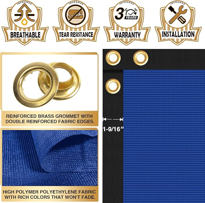 Privacy Fence Screen 6' x 180' Fencing Cover Heavy Duty Mesh Windscreen Cloth for Outdoor Garden Patio Backyard Chain Link Fence Blue
