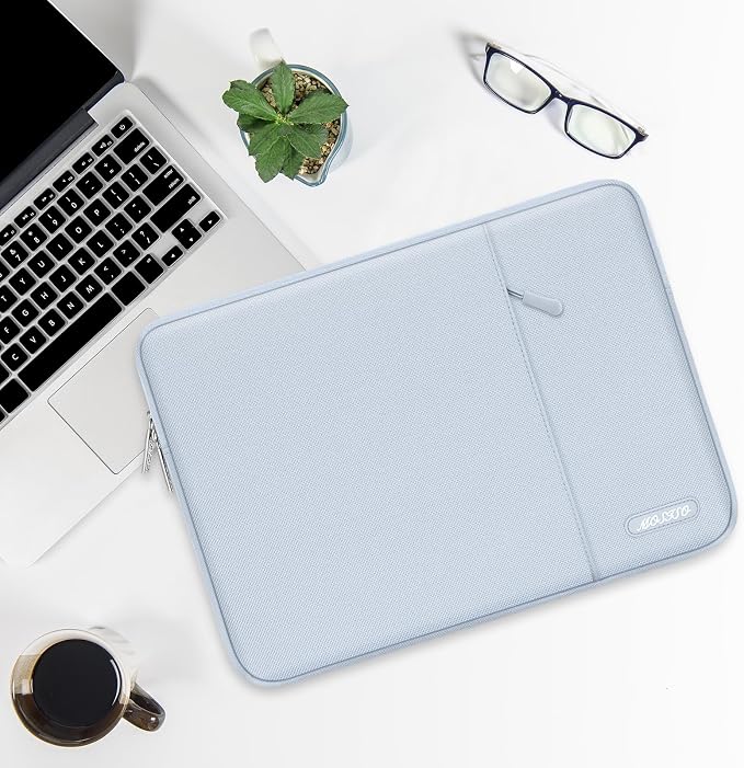 MOSISO Laptop Case 13 inch, Laptop Sleeve Compatible with MacBook Neo/Air/Pro 13 inch with A18/M5/M4/M3/M2/M1 Chip 2026-2016, Polyester Vertical Computer Sleeve Bag with Pocket, Baby Blue