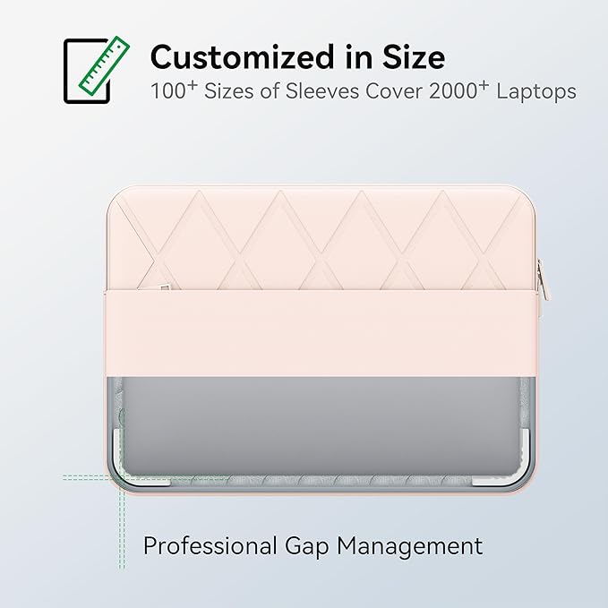 Smatree Laptop Sleeve for 15-15.6 inch LG Gram, for LG Gram Superslim 15.6 OLED, Protective Laptop Case with Accessory Pocket, YKK Zipper, Patented Super Corner Design, Pink (E614P)