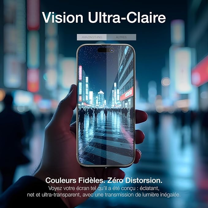 AMAZINGthing for iPhone 16 Pro [Titan - Full Glass] Screen Protector, Ultra Clear, 9H Tempered Glass, Built-in Dust Filter Full Coverage, Case‑Friendly, Oleophobic, Easy Installation, 2 Pack