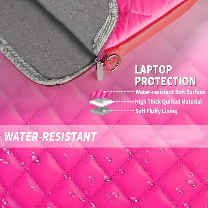 Puffy Quilted Travel Cable Electronic Organizer for Accessories Laptop MacBook Power Adapter, Wireless Mouse, for iPhone Charger, Cellphone, Power Bank