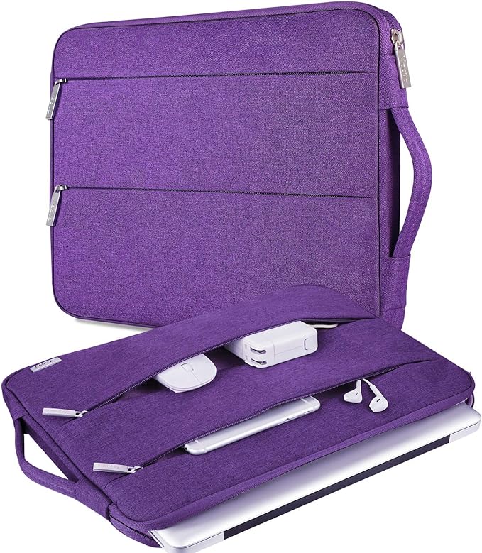 Voova Laptop Sleeve Carrying Case 14 15 Inch Compatible with MacBook Air 15 M2/M3/M4 2022-2025, MacBook Pro 15, Hp Chromebook 14, Waterproof Slim Computer Cover Bag,Purple