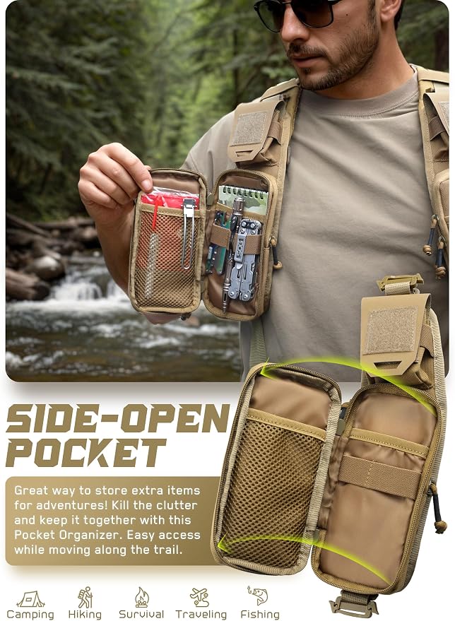 WYNEX Molle Backpack Accessories Pouch of Curve Design Version, Tactical Backpack Strap Pouch Hiking Backpack Attachment Pack