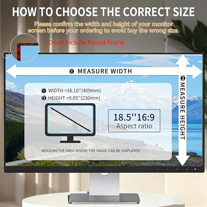 [2 Pack] 18.5 Inch Privacy Screen for Computer Monitor Blue Light Screen Protector Anti Glare Anti-Scratch Monitor Privacy Shield Screen 18.5 Inch 16:9 Aspect Ratio