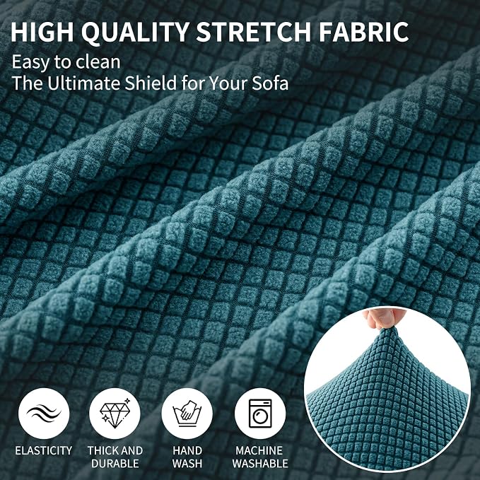 Ottoman Covers Ottoman Slipcovers Folding Storage Stool Washable Furniture Protector,Elastic Foot Stool Foot Rest Protector for Living Room Bedroom,X-Large,Dark Green