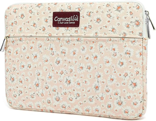 Pink Chrysanthemum Laptop Sleeve Case Bag with Pocket for MacBook Air 13 inch,iPad Pro 13 inch and 12.5 inch-13 inch Laptop
