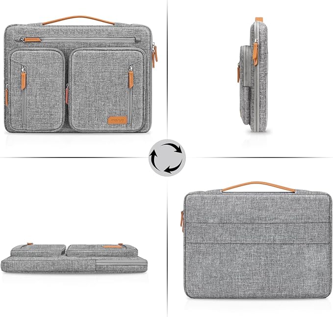 MOSISO 360 Protective Laptop Case 13.3 inch, 13-13.3 inch Laptop Sleeve Compatible with MacBook Air/Pro 13/Pro 14, HP Dell Acer, Side Open Carrying Computer Bag with 5 Accessory Pockets&Belt, Gray