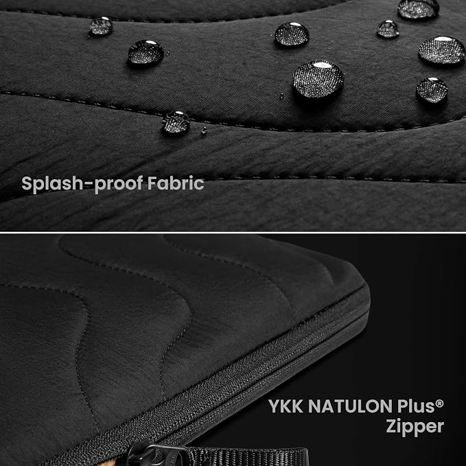 tomtoc 360 Protective Puffy Laptop Sleeve for 16-inch MacBook Pro M5 Pro/Max (2026) A3428 A3429, M4/M3/M2/M1 Pro/Max A3403 A3186 A2991, Quilted Design Soft Cute Puffer Bag Case for Dell XPS 16 Laptop