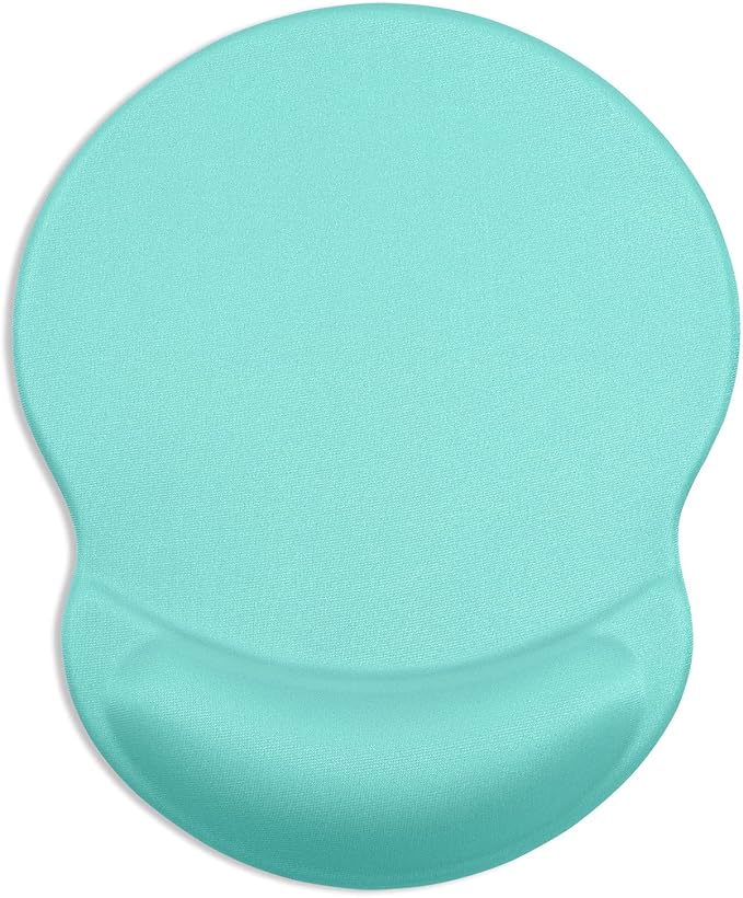 ITNRSIIET Ergonomic Mouse Pad with Gel Wrist Support Small Wrist Rest Smooth Surface Non-Slip PU Base Comfortable Office Supplies Pain Relief, 8.7 x 7.2 inches, Green