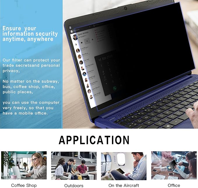 Laptop Privacy Screen 14 in, FILMEXT Privacy Protection Filter for Laptop 14"Asus/ 14"Acer/14"HP/14"Dell/14"Toshiba 16:9, Anti-Spy,Anti-Glare,Blocks 99% UV & Blue Light -Matte Privacy Screen Protector