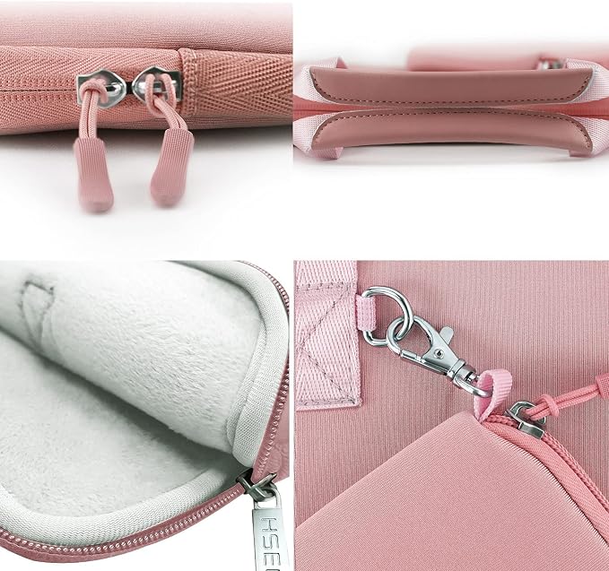 Hseok Laptop Sleeve 13.3-14 inch Case with Small Pouch, Neoprene Computer Bag Compatible with MacBook Neo/Pro 14 M5/M4/M3/M2/M1, Mac Air/Pro 13.3, XPS 14 and Most 13-14 inch Notebooks,P02K01