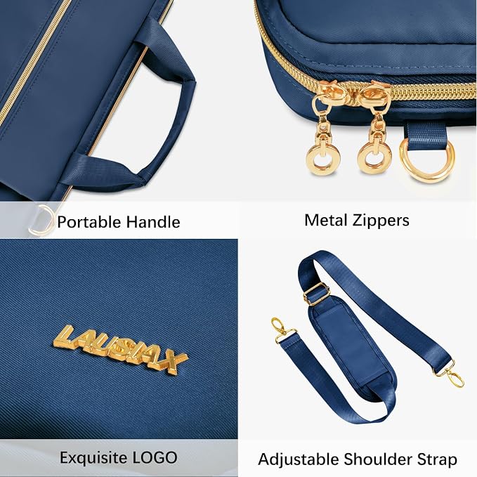 Laptop Case Bag Women Men Computer Sleeve Compatible with MacBook/Dell/HP/Acer/ASUS/LG, Waterproof Shoulder Carrying Briefcase, Blue, 15.6-16 Inch