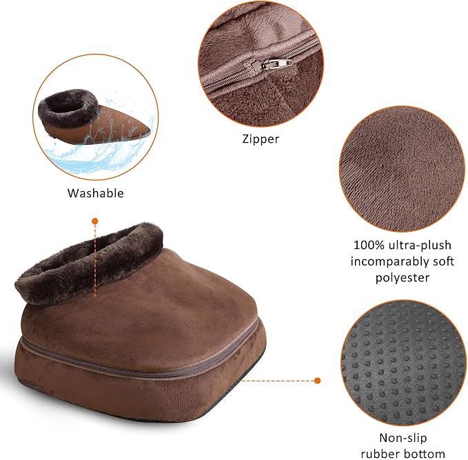 Snailax 3-in-1 Foot Warmer & Back Massager and Foot Massager with Heat, Foot Heater with Vibration Massage and 2 Settings Heat, Feet Warmers Massager for Foot,Leg,Back