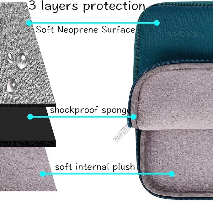MOSISO Laptop Case 15 inch, 15 inch Laptop Sleeve Bag Compatible with MacBook Air M5 A3448 M4 A3241 M3 A3114 M2 A2941 2026-2023, Dell XPS, Neoprene Computer Sleeve Bag with Small Case, Deep Teal