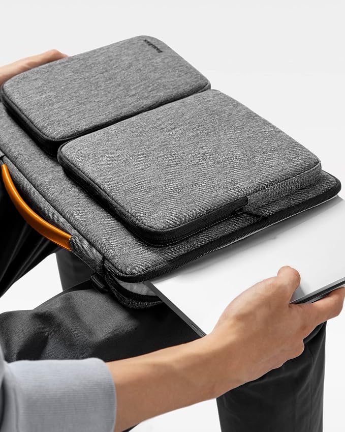tomtoc 360 Protective Laptop Shoulder Bag for 13 Inch 2026 MacBook Air M5/A3449 M4/A3240, M3/A3113, 2024-2019, MacBook Neo A18 Pro, 13-in Surface Pro 11th AI/10, Water-Resistant Accessory Case
