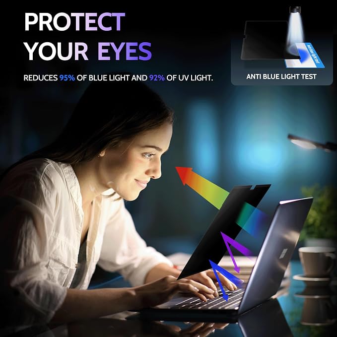 Peslv Privacy Screen for 13.5 Inch Surface Book 3/2/1, MagicSuction™ Removable Anti Spy Black Protector, Glare Blue Light Filter for Microsoft Laptop Computer Monitor