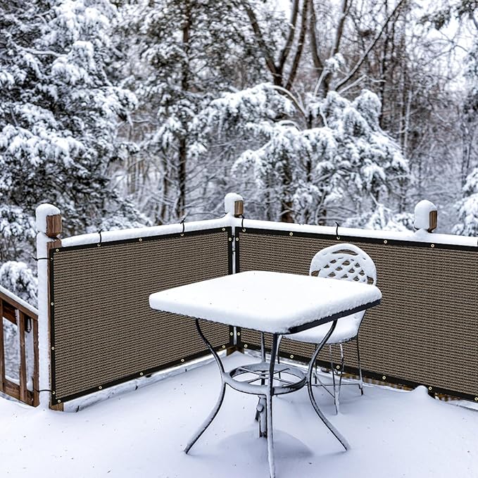 UPGRADE Privacy Screen 3' x 10' Fence Commercial Shade Cover with Brass Grommets Heavy Duty Perfect for Outdoor Back Yard, Brown, Customizable