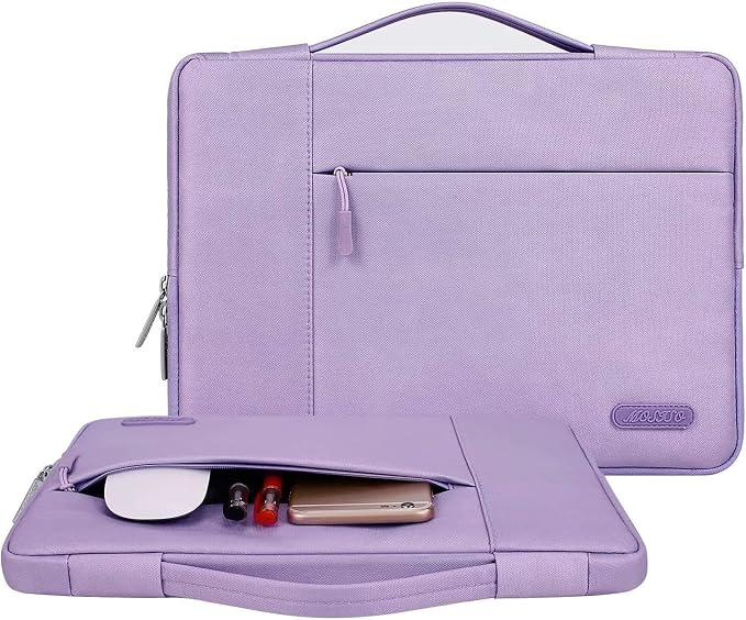 MOSISO Laptop Case 15 inch, Laptop Sleeve with Handle Compatible with MacBook Air 15 inch M5 A3448 M4 A3241 M3 A3114 M2 A2941 2026-2023, Dell XPS, Polyester Multifunctional Computer Bag, Purple