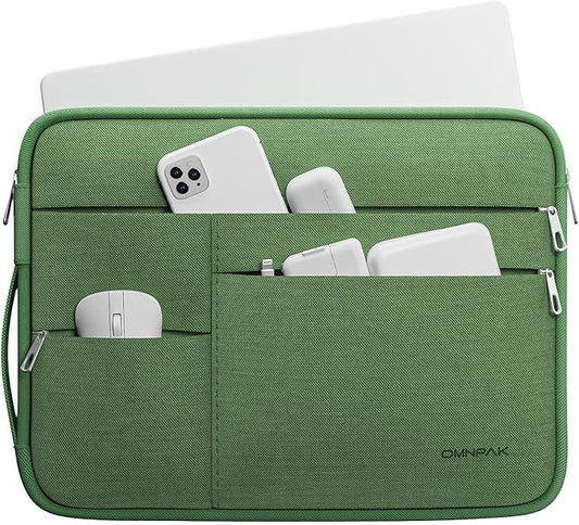 Omnpak 13-inch Laptop Sleeve Case for MacBook Neo A18 Pro/MacBook Air M5, Water-Resistant Protective Case with Side Handle and Pockets Carrying Case for 13-14" MacBook Air/Pro M5/M4/M3/M2/M1