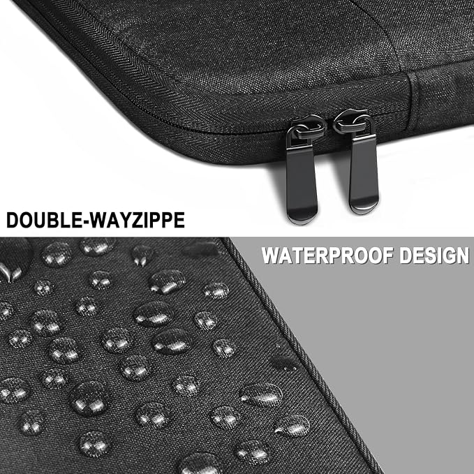 Laptop Sleeve Case 13 Inch, Water Resistant Traveling Computer Cover with Handle, Shockproof Protective Carrying Laptop Bag Compatible for 13 in MacBook Air/MacBook Pro M2 M1, Black