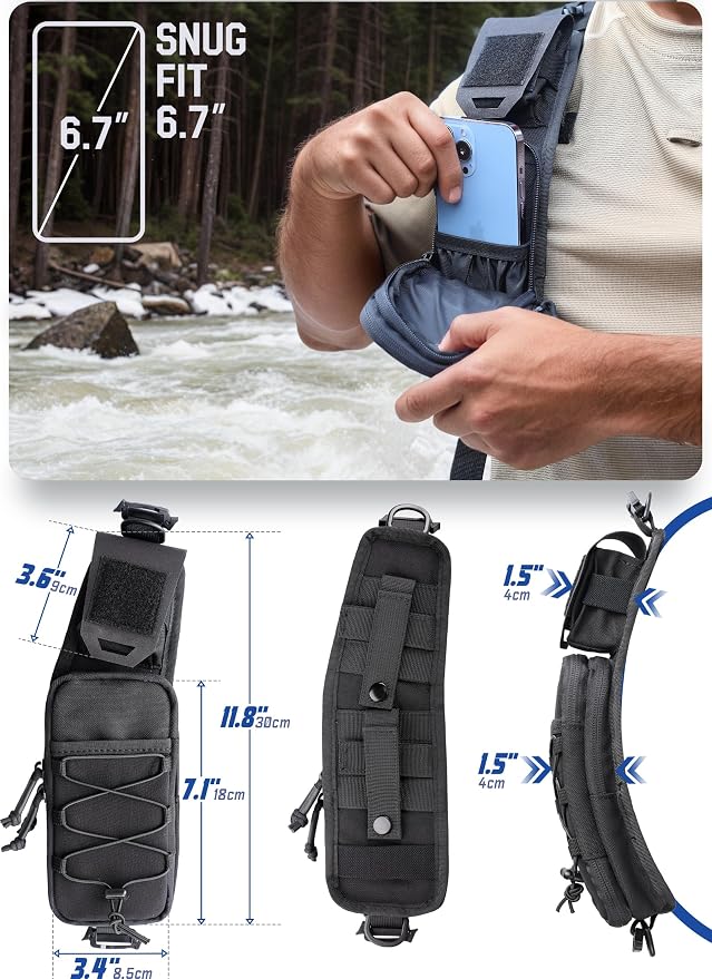 WYNEX Molle Backpack Accessories Pouch of Curve Design Version, Tactical Backpack Strap Pouch Hiking Backpack Attachment Pack