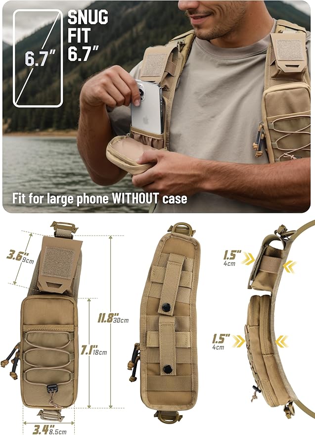 WYNEX Molle Backpack Accessories Pouch of Curve Design Version, Tactical Backpack Strap Pouch Hiking Backpack Attachment Pack
