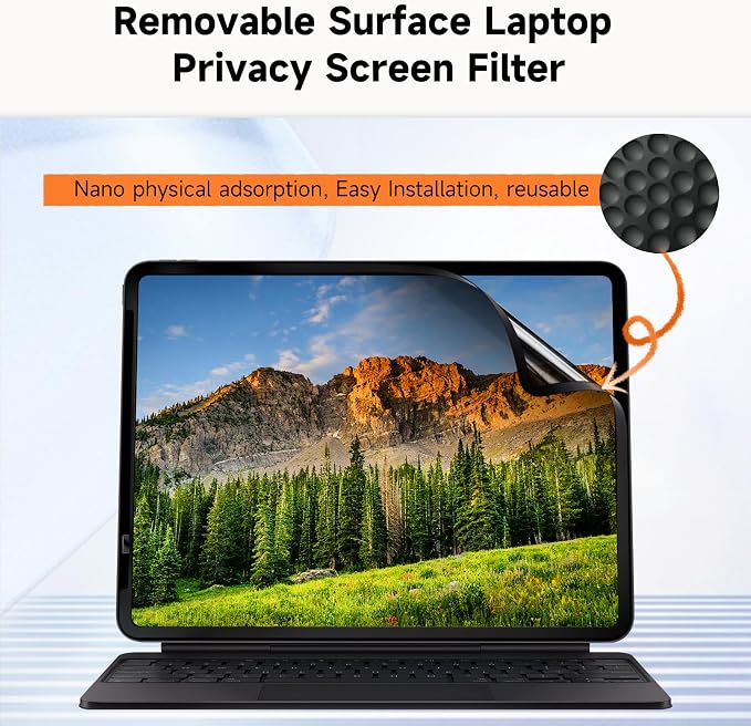 Mamol Upgrade Privacy Screen Protector for iPad Air 11 inch M3 2025 & M2 2024, (iPad Air 7th/6th Generation), Fully Removable Anti Spy Glare Blue Light Filter, High Sensitive/Bubble Free/Detachable