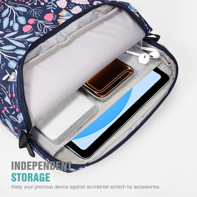 TiMOVO 9-11 Inch Tablet Sleeve Bag with Shoulder Strap for iPad 11-inch A16 2025, iPad 10th Gen. 10.9"/10.2", Galaxy Tab A9+/A11Plus 11", Colorful Flower