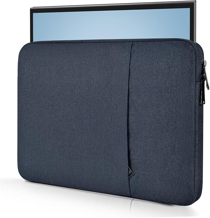 15.6 inch Portable Monitor Case, Protective Carrying Sleeve for Most 15.6-16.1 inch Portable Monitor with Accessory Pocket, Navy Blue