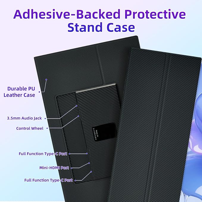 Portable Laptop Screen Extender - 15.6" FHD 1080P Laptop Monitor Extender Portable 85% NTSC Display USB-C/USB-A/HDMI for Windows Mac Work Travel