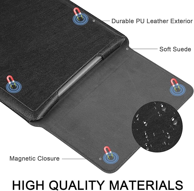 HoYiXi 15.6 16 Inch Laptop Sleeve Case with Stand Feature for MacBook Pro 16 2025 & 2021,ASUS Vivobook 15/MacBook Pro 15/Surface 3/Matebook D15/Galaxy Book Flex,15-16'' Laptop Cover,Black