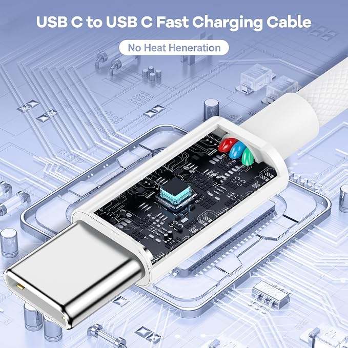 Essri USB C to USB C Cable 6FT for Apple iPhone 16 15 Charger Cord,3Pack 60W C to C Cable Fast Charging Wire for iPhone 16 15 Pro Plus Pro Max iPad Pro/Air MacBook Pro/Air,for Galaxy S24 S23 and More
