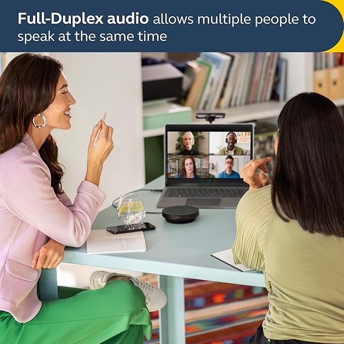 Jabra Speak2 40 Portable Speakerphone - 4 Noise-Cancelling Mics, Full-Range 50mm Portable Speaker, Wideband Audio and USB-A and USB-C Connections - Certified for Zoom and Google Meet - Dark Grey