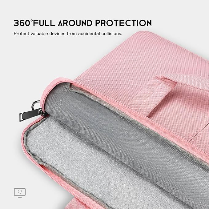 17.3 inch Laptop Sleeve Bag for HP Envy Pavilion 17/LG Gram/MSI/Dell Inspiron/Lenovo Thinkpad/ASUS/Acer Protective Computer Case Shoulder Bag, Pink