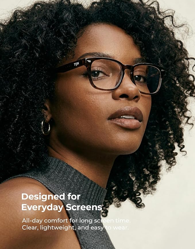 TIJN Premuim Blue Light Blocking Glasses for Women Men Square Frame Nerd Eyeglasses Anti Blue Ray Computer Screen Glasses