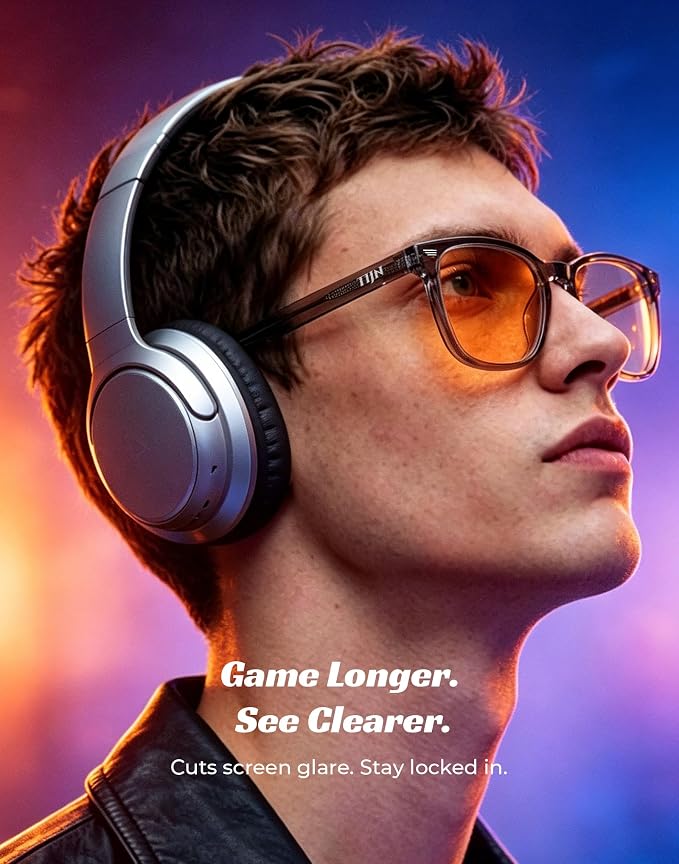 TIJN Premuim Blue Light Blocking Glasses for Women Men Square Frame Nerd Eyeglasses Anti Blue Ray Computer Screen Glasses