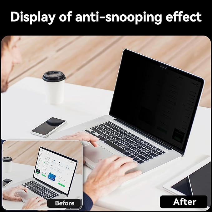IPROKKO 360° Privacy Screen MacBook Pro 13 inch (2016, 2017, 2018, 2019, 2020, 2021, 2022, M1, M2) & MacBook Air 13" (2018-2021, M1), Matte Anti Glare Blue Light 13.3In Mac Scratch Resistant Laptop Screen Protector Filter