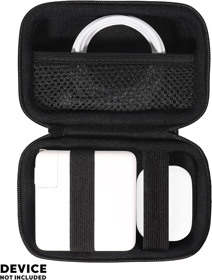 Case for MacBook Air/Pro Charger, MagSafe 1/2 Power Adapter, All iPhone 117/16/ 15 MagSafe Charger, USB C Hub, Type C Hub, USB Multiport Adapter-Black(Larger Version)