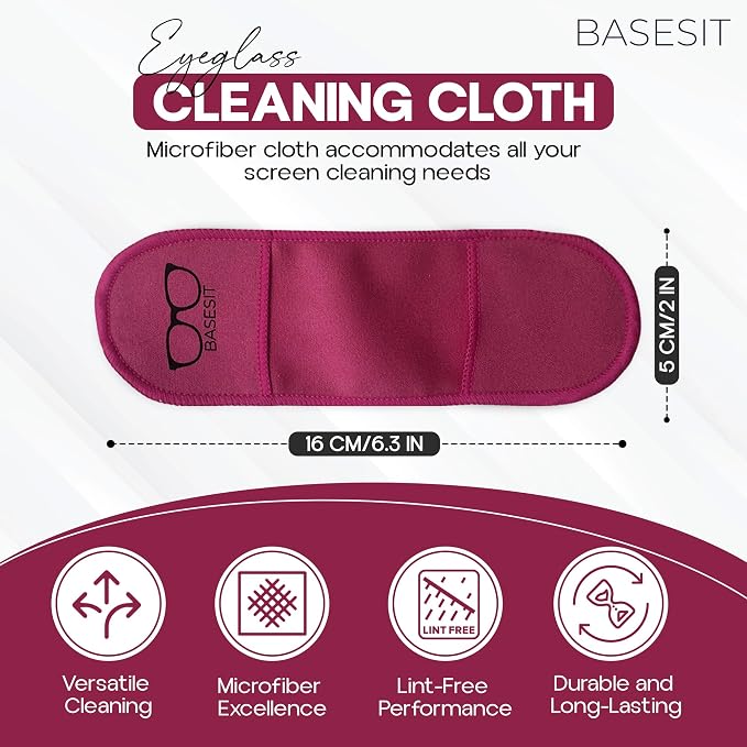 Finger Grip Eyeglass Cleaner (4 Pack) – Premium Microfiber Glasses Cleaning Cloth for Eyeglasses, Sunglasses, Phone Screen & Camera Lens (Rose/Green)