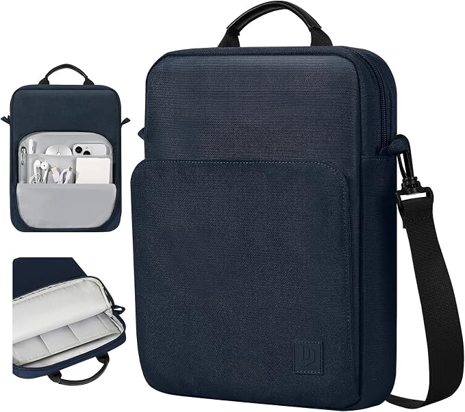 Dadanism 9-11 Inch Tablet Sleeve Bag Carrying Case with Shoulder Strap for iPad (A16) 11", iPad 10th Gen 10.9", iPad Air M4/Pro M5 11", iPad 9/8/7th 10.2", Galaxy Tab A11+ Plus 11", Dark Blue