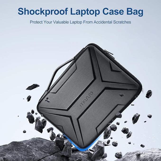 MOSISO Laptop Case 13.3 inch, 13-13.3 inch Laptop Sleeve Compatible with MacBook Neo/Air 13.6/Pro 13/Pro 14, HP Dell Lenovo,Artistic Geometric EVA Carrying Case Hard Shell with Handle, Black