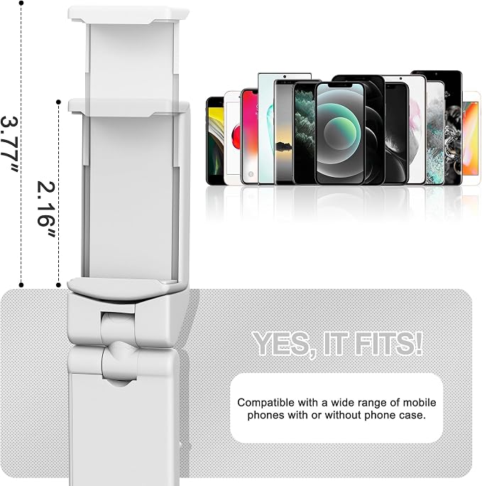 Perilogics Airplane Phone Holder Mount Universal in Flight Hands Free Viewing with Multi-Directional Dual 360 Degree Rotation (White)