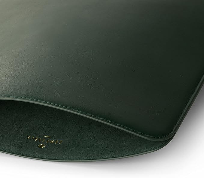 Comfyable Laptop Sleeve 15 Inch Precisely Compatible with MacBook Air 15" M5 M4 M3 M2 2026, Faux Leather Cover Case, Green