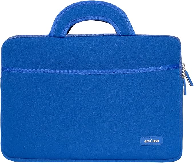 amCase for Chromebook Case-11.6 to 12 inch Neoprene Travel Sleeve with Handle-Blue