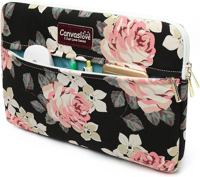 Laptop Sleeve Case Bag Cover with Pocket for MacBook Pro 16 and 16 inch HP Lenovo Dell ASUS Acer Notebook Computer (Pink Rose)