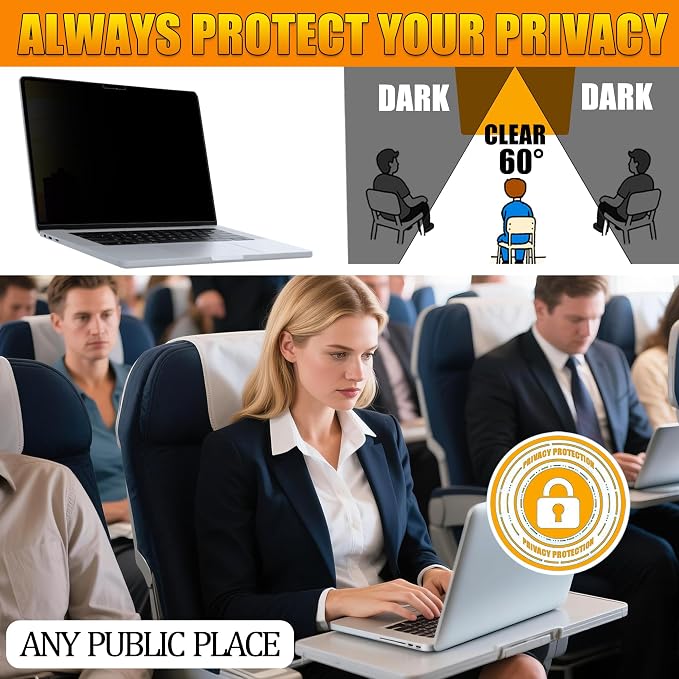 Privacy Screen Protector for MacBook Air 13.6 Inch (2022-2026, M2-M5) - Nano-Suction Removable Anti-Spy Filter, Blue Light Blocking, Ultra-Thin Design