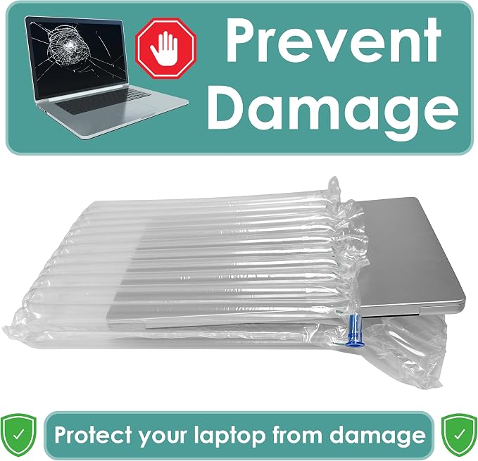Innovative Haus 10 Pack Inflatable Laptop Protective Bags with Pump. Ideal for 13 Inch Notebooks, Lightweight. Alternative to Laptop Shipping Box